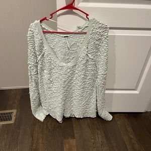 Sea foam green Free People popcorn sweater!